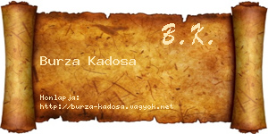 Burza Kadosa névjegykártya